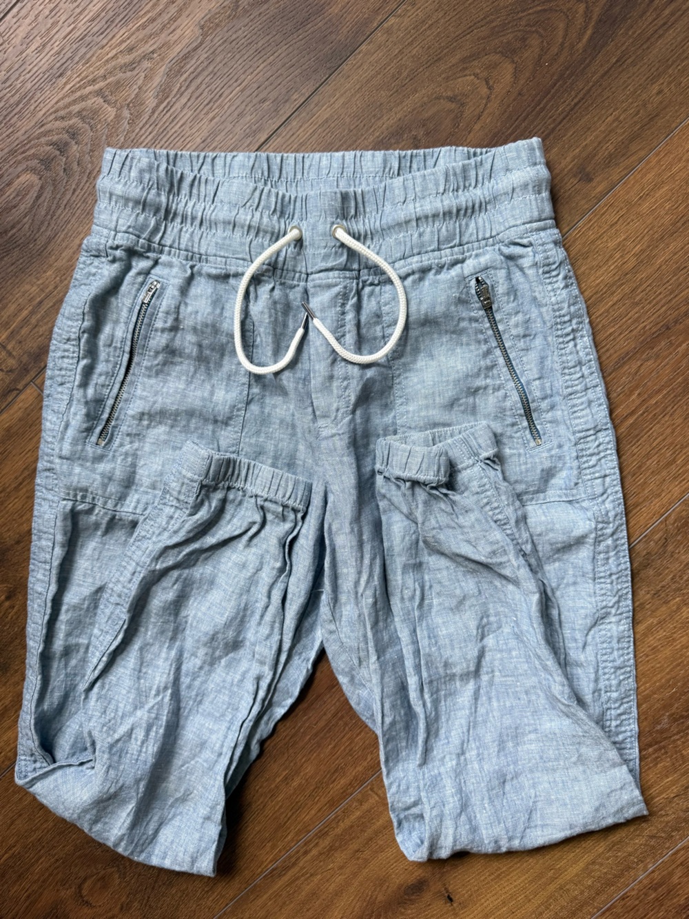 Athleta Cabo Linen Joggers - Pale Blue